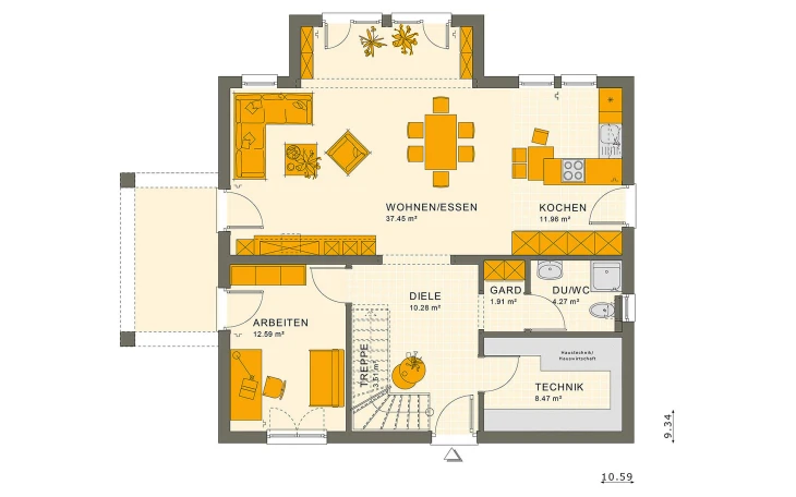 Living Haus - Musterhaus SUNSHINE 165 V5 Erdgeschoss