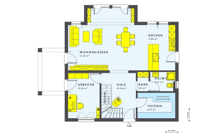 Living Haus - Musterhaus SUNSHINE 165 V5 Erdgeschoss