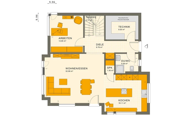 Living Haus - Musterhaus SUNSHINE 167 V6 Erdgeschoss