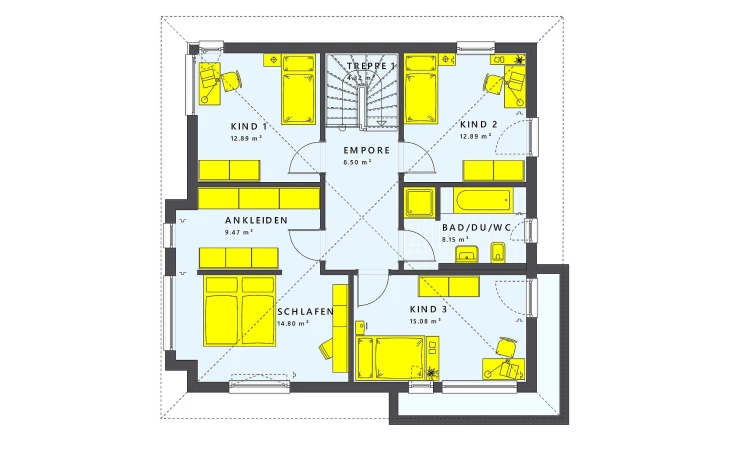 Living Haus - Musterhaus SUNSHINE 167 V6 Obergeschoss