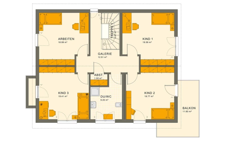 Living Haus - Musterhaus SUNSHINE 210 V4 Obergeschoss