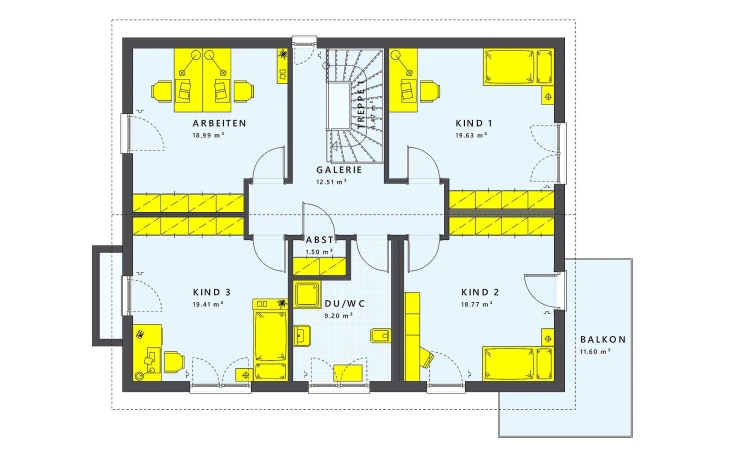 Living Haus - Musterhaus SUNSHINE 210 V4 Obergeschoss