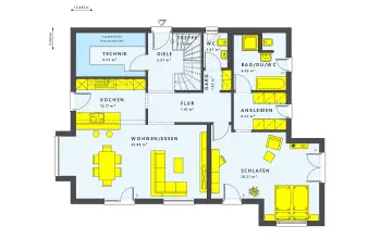 Grundriss Satteldach SUNSHINE 210 V4 von Living Haus
