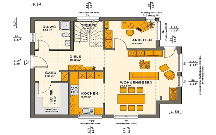 Living Haus - Musterhaus SOLUTION 134 V9 Erdgeschoss