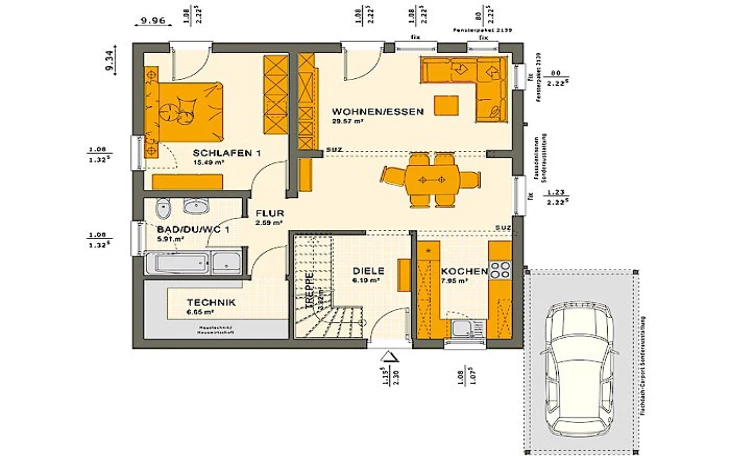 Living Haus - Musterhaus SOLUTION 151 V3 Erdgeschoss