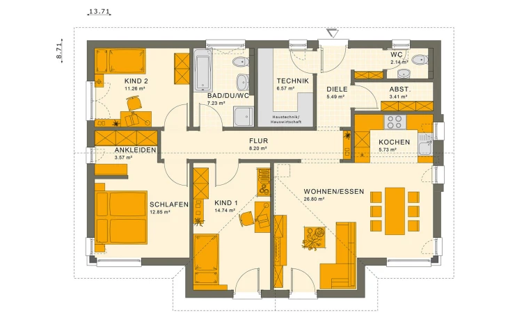Living Haus - Musterhaus SOLUTION 100 V5 Erdgeschoss