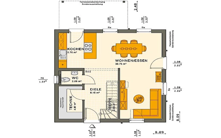 Living Haus - Musterhaus SOLUTION 106 V3 Erdgeschoss
