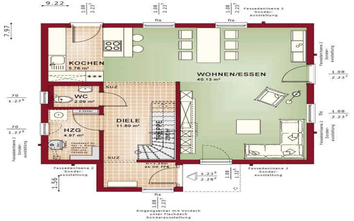 Living Haus - Musterhaus Solution 117 V7 Erdgeschoss