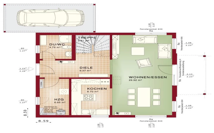 Living Haus - Musterhaus Solution 119 V4 Erdgeschoss