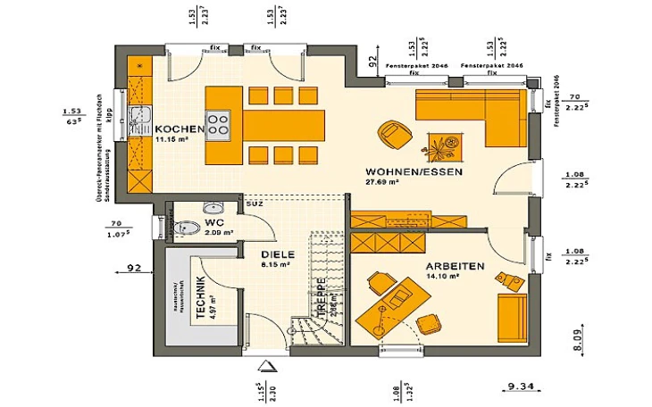 Living Haus - Musterhaus SOLUTION 124 V10 Erdgeschoss
