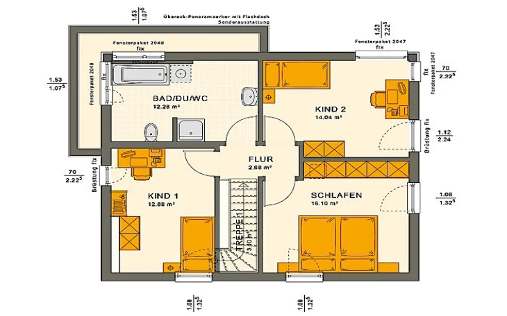 Living Haus - Musterhaus SOLUTION 124 V10 Obergeschoss