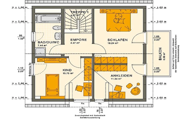 Living Haus - Musterhaus SOLUTION 125 V4 Dachgeschoss