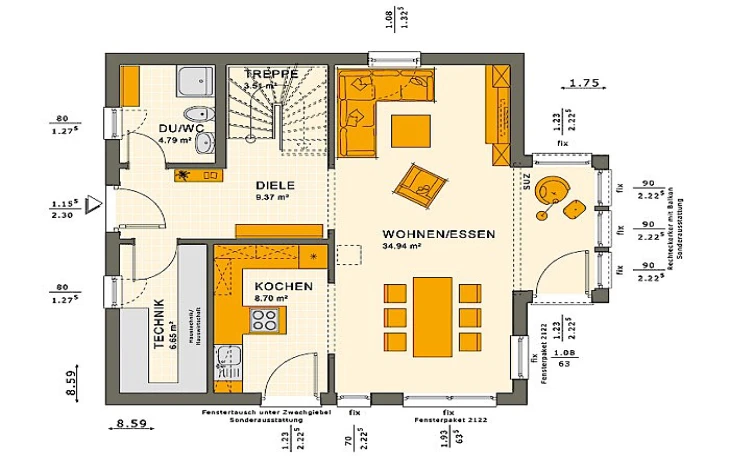 Living Haus - Musterhaus SOLUTION 125 V4 Erdgeschoss