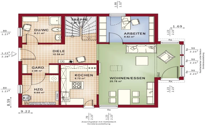 Living Haus - Musterhaus Solution 130 V3 Erdgeschoss