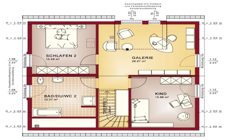 Living Haus - Musterhaus Solution 147 V5 Dachgeschoss