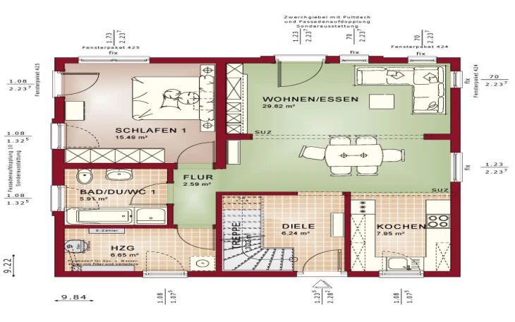 Living Haus - Musterhaus Solution 147 V5 Erdgeschoss