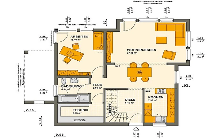 Living Haus - Musterhaus SOLUTION 151 V9 Erdgeschoss