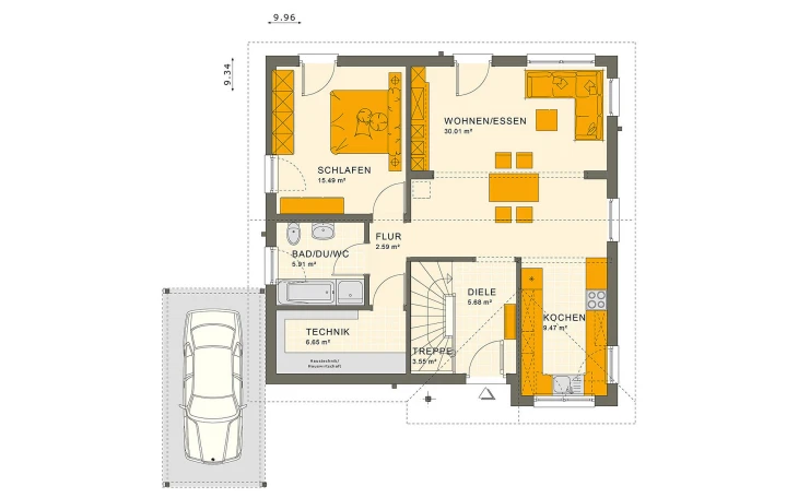 Living Haus - Musterhaus SOLUTION 78 V3 Erdgeschoss