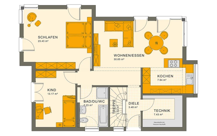Living Haus - Musterhaus SOLUTION 87 V7 Erdgeschoss