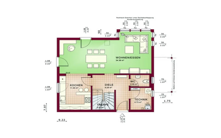 Living Haus - Musterhaus Sunshine 123 V2 Erdgeschoss