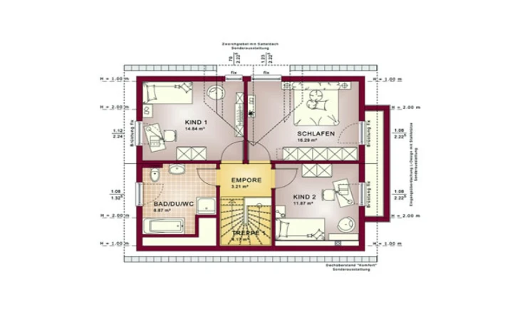 Living Haus - Musterhaus Sunshine 123 V4 Dachgeschoss