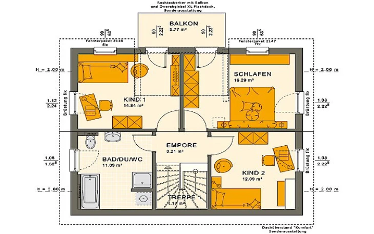 Living Haus - Musterhaus SUNSHINE 125 V4 Dachgeschoss