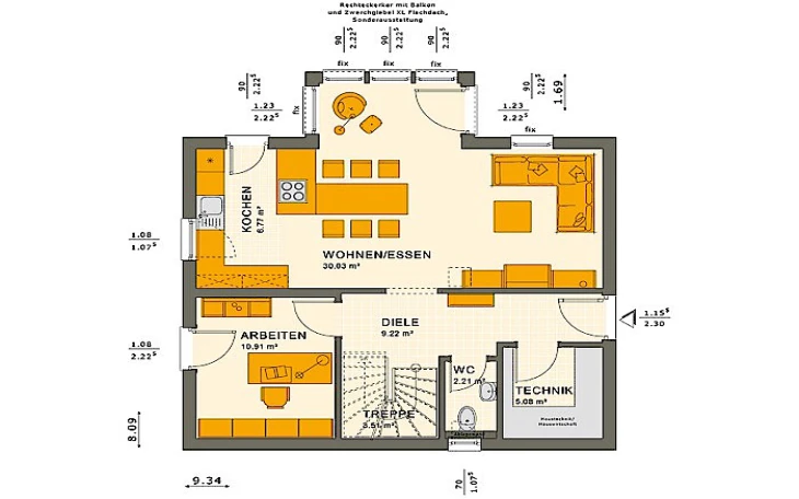 Living Haus - Musterhaus SUNSHINE 125 V4 Erdgeschoss