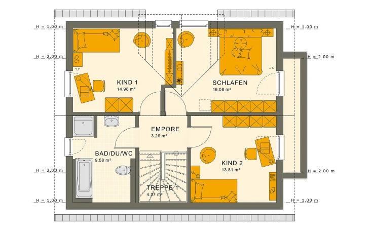 Living Haus - Musterhaus SUNSHINE 125 V3 Dachgeschoss