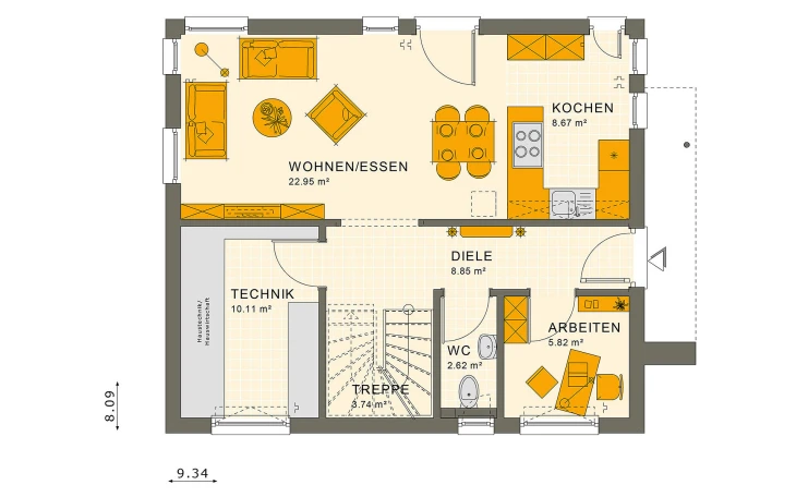 Living Haus - Musterhaus SUNSHINE 125 V3 Erdgeschoss