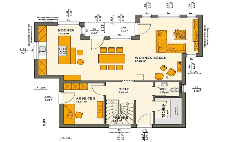 Living Haus - Musterhaus SUNSHINE 125 V7 Erdgeschoss