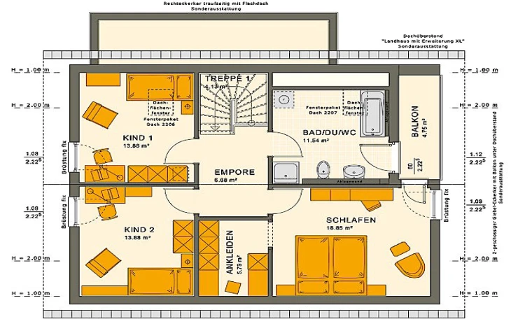 Living Haus - Musterhaus SUNSHINE 143 V2 Dachgeschoss