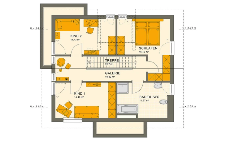 Living Haus - Musterhaus SUNSHINE 144 V4 Dachgeschoss