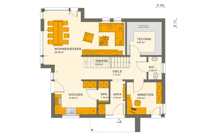 Living Haus - Musterhaus SUNSHINE 144 V4 Erdgeschoss