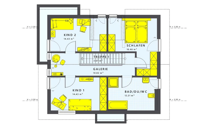 Living Haus - Musterhaus SUNSHINE 144 V4 Dachgeschoss