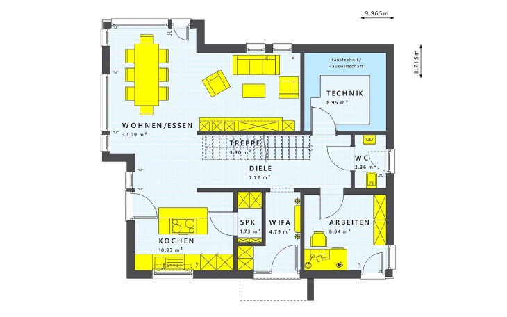 Living Haus - Musterhaus SUNSHINE 144 V4 Erdgeschoss