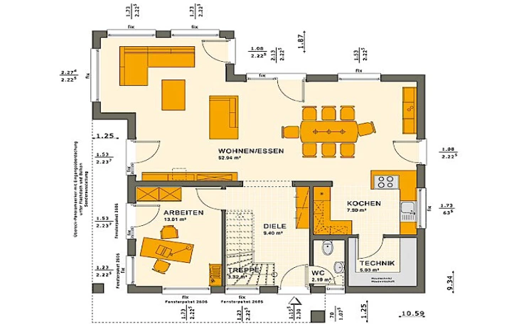 Living Haus - Musterhaus SUNSHINE 165 V4 Erdgeschoss