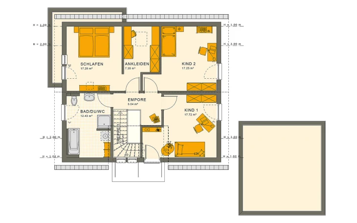 Living Haus - Musterhaus SUNSHINE 165 V2 Dachgeschoss
