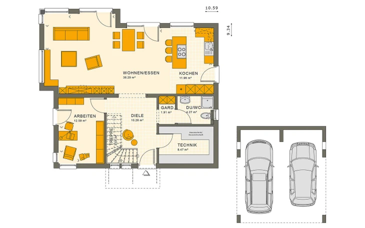 Living Haus - Musterhaus SUNSHINE 165 V2 Erdgeschoss