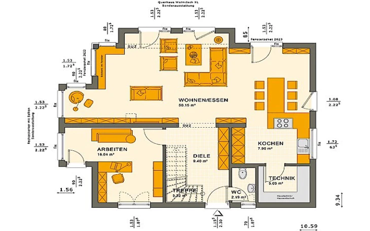 Living Haus - Musterhaus SUNSHINE 165 V6 Erdgeschoss
