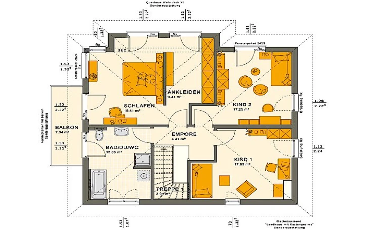 Living Haus - Musterhaus SUNSHINE 165 V6 Obergeschoss