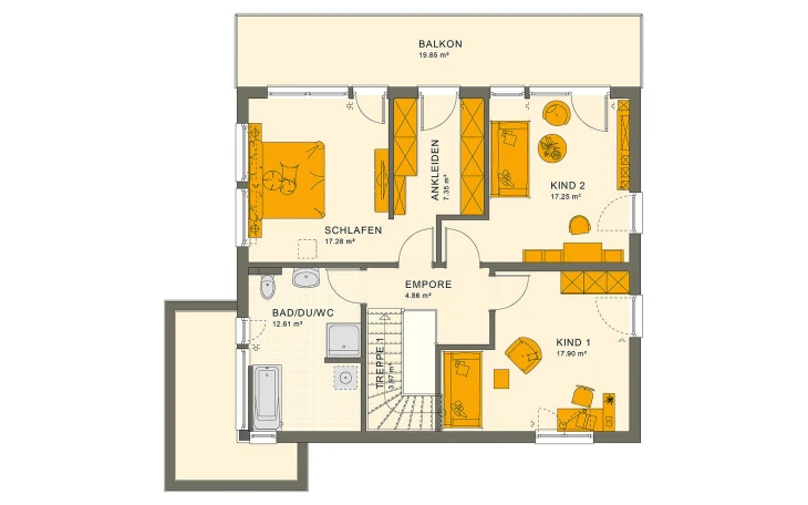 Living Haus - Musterhaus SUNSHINE 165 V7 Obergeschoss