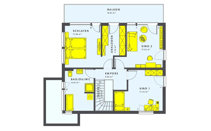 Living Haus - Musterhaus SUNSHINE 165 V7 Obergeschoss