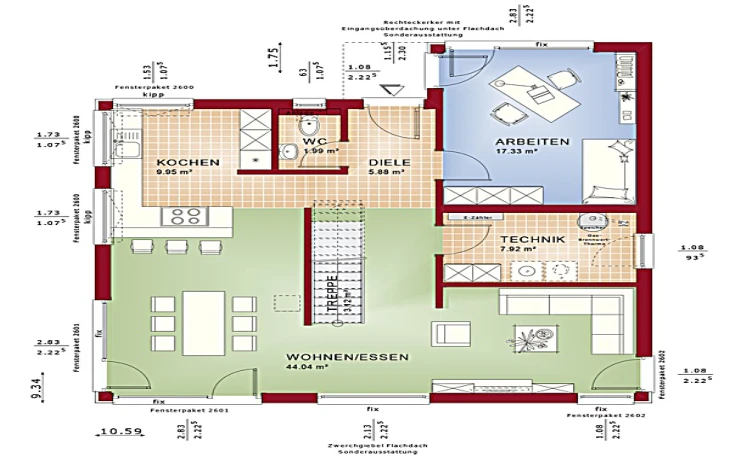 Living Haus - Musterhaus SUNSHINE 170 Erdgeschoss