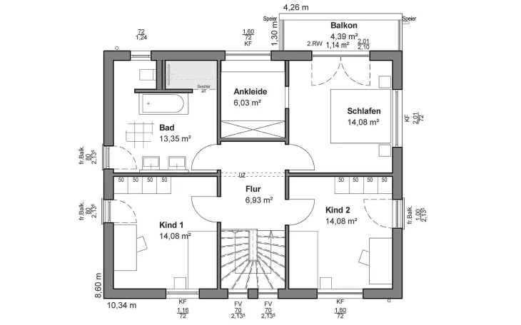 LUXHAUS - Musterhaus Flachdach M Obergeschoss