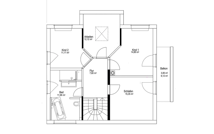 LUXHAUS - Musterhaus Satteldach Landhaus 143 Dachgeschoss