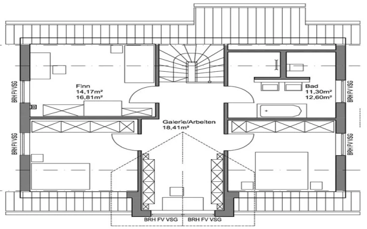 LUXHAUS - Musterhaus Satteldach Landhaus 150 Dachgeschoss