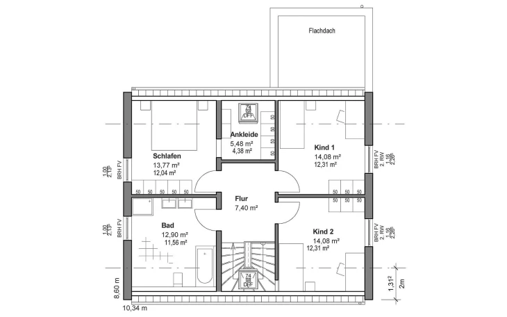 LUXHAUS - Musterhaus Satteldach Modern M Dachgeschoss