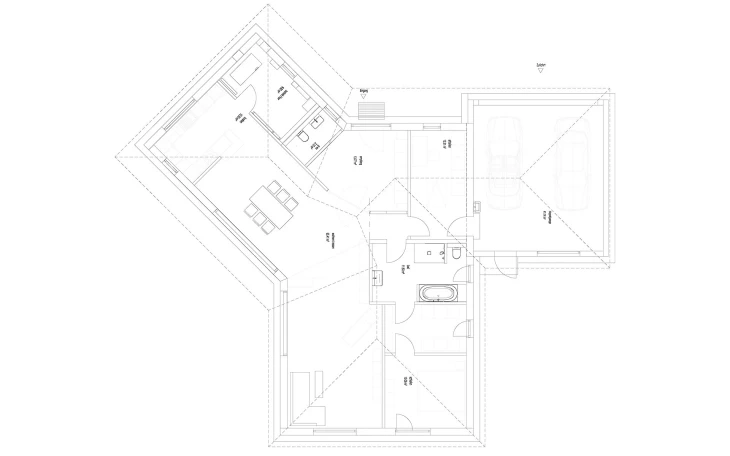 LUXHAUS - Musterhaus Bungalow Walmdach 190 Erdgeschoss