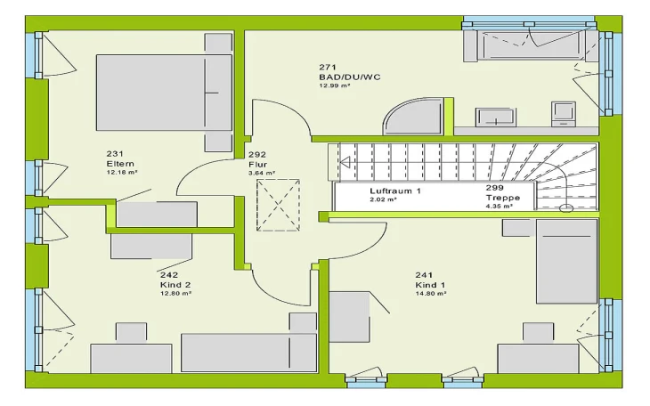 massa haus - Musterhaus City 1 Obergeschoss