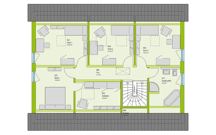 massa haus - Musterhaus FamilyStyle 20.01 S Dachgeschoss